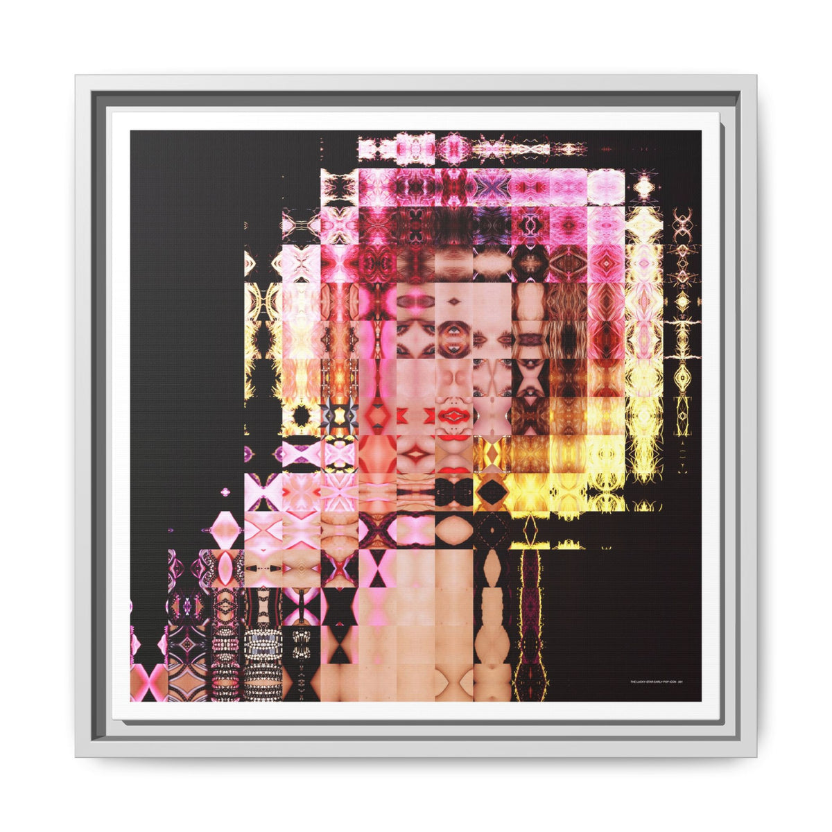 The Lucky-Star Early Pop Icon Abstract Portrait Collage Art, Matte Canvas, Framed (Multi-color options)