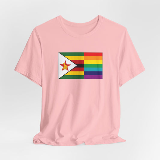 Zimbabwe Rainbow Pride Flag T-shirt, Several Color Options