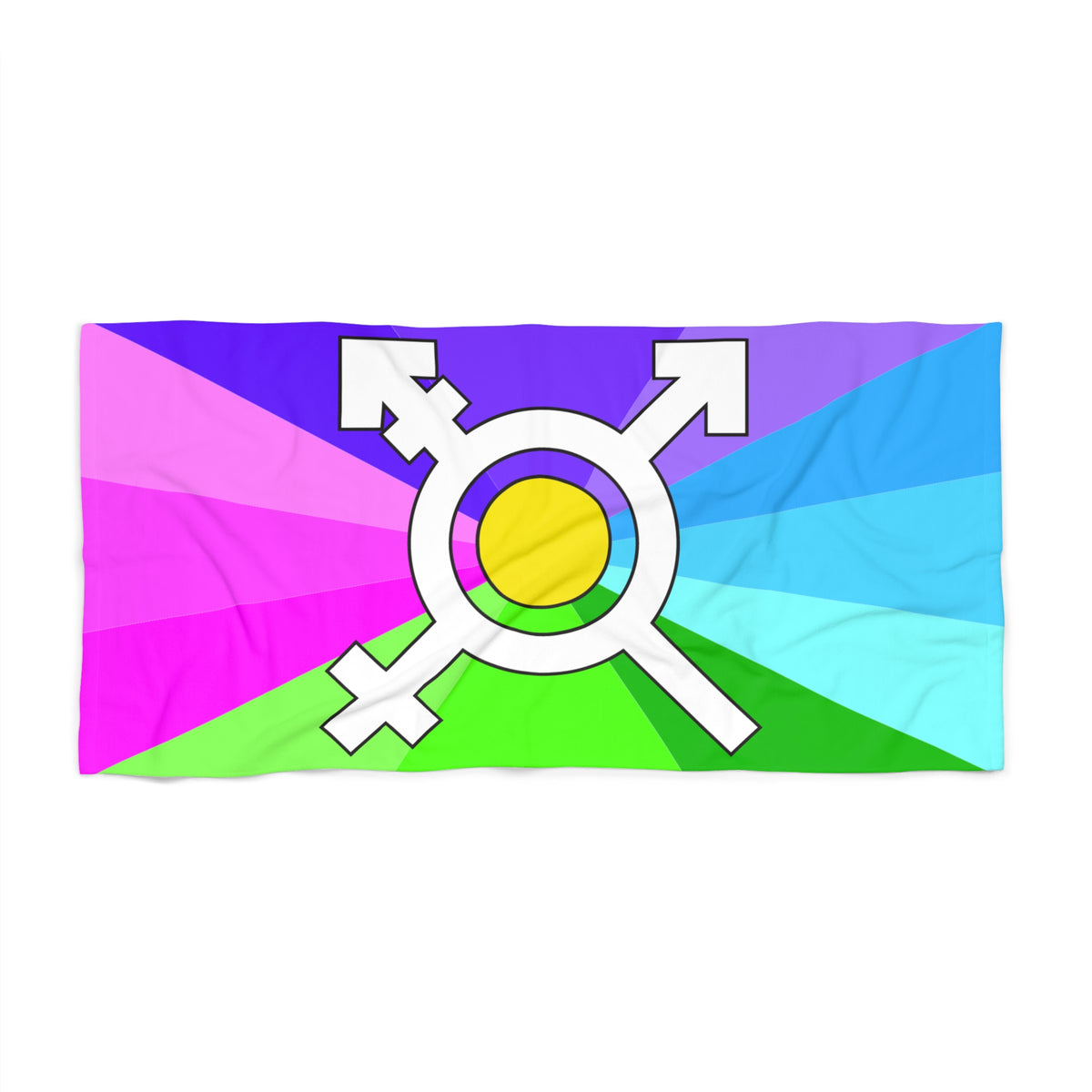 Trans Kaleidoscope Pride Flag Beach Towel