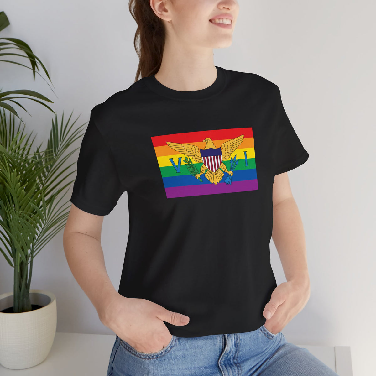 U.S. Virgin Islands Rainbow Pride Flag T-shirt, Several Color Options