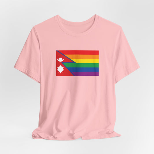 Nepal Rainbow Pride Flag T-shirt, Several Color Options