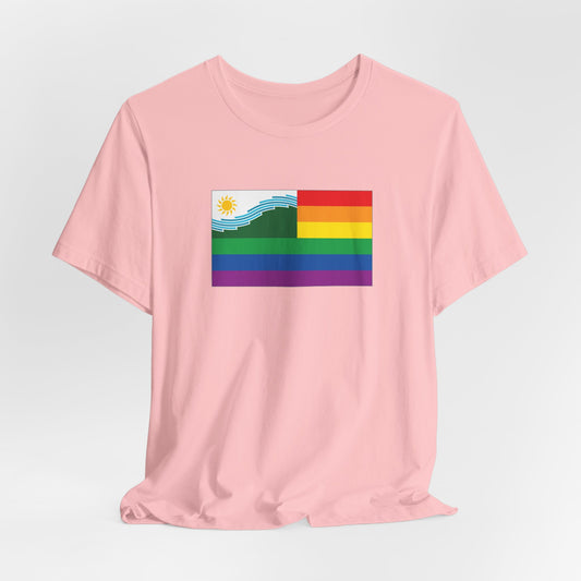 Spokane, Washington Rainbow Pride Flag T-shirt, Several Color Options