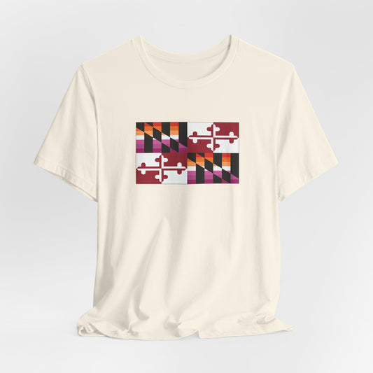 Maryland Lesbian Pride Flag T-shirt, Several Color Options