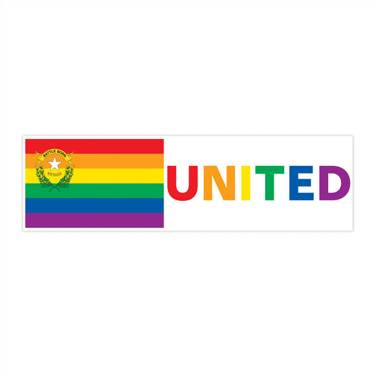 Nevada Rainbow Pride Flag "UNITED" Bumper Sticker