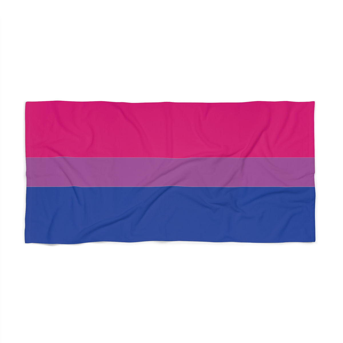 Bisexual Pride Flag Beach Towel - horizontal stripe deco