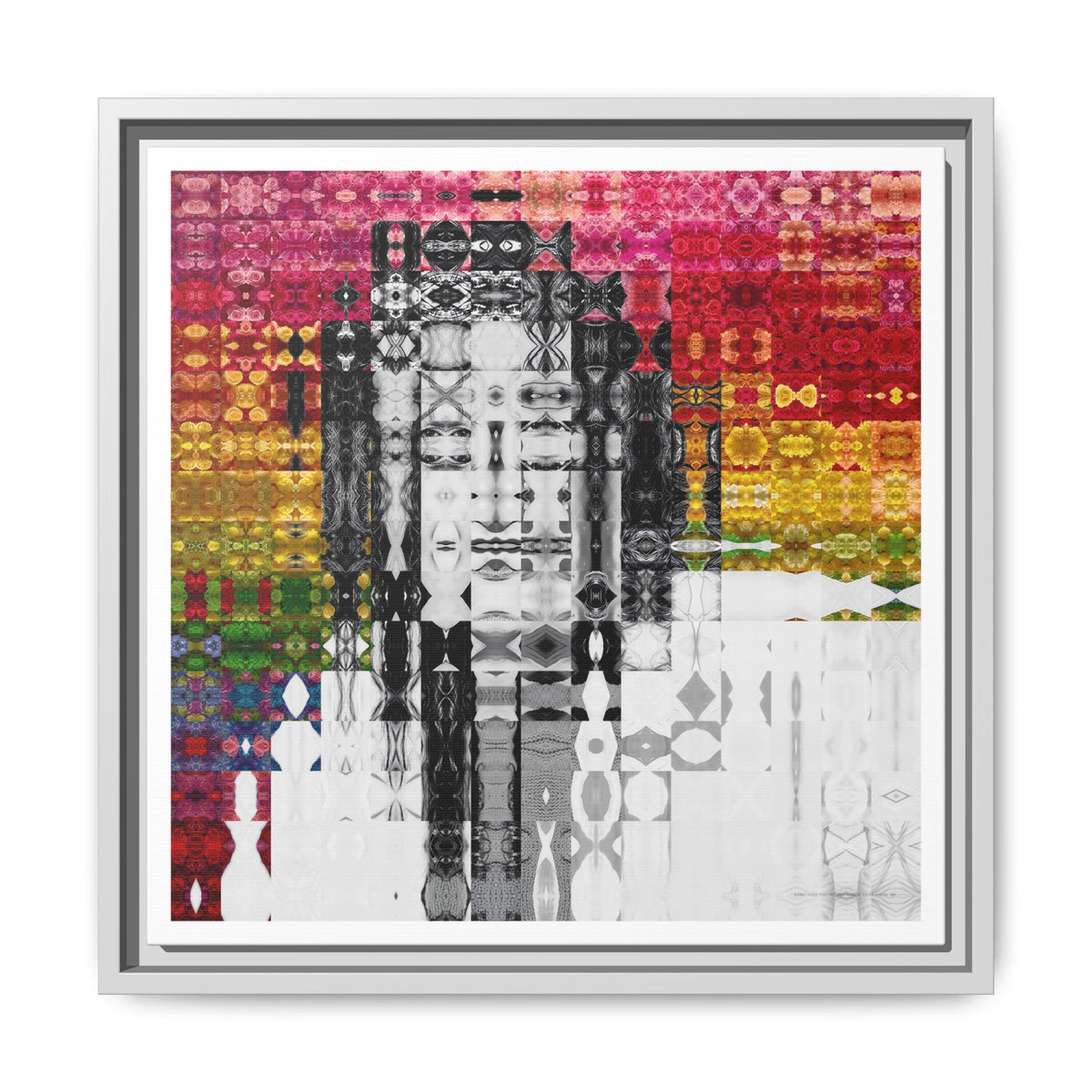 Iconic Voice That Refused Silence, Sylvia Rivera Abstract Portrait Collage Art, Matte Canvas, Framed (Multi-color options)