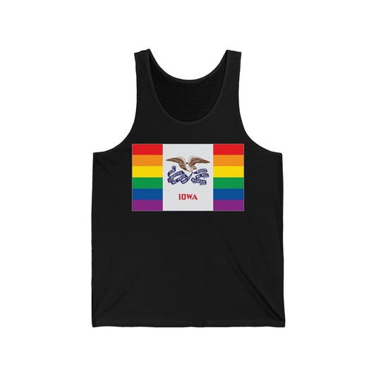 Iowa Rainbow Pride Flag Jersey Tank