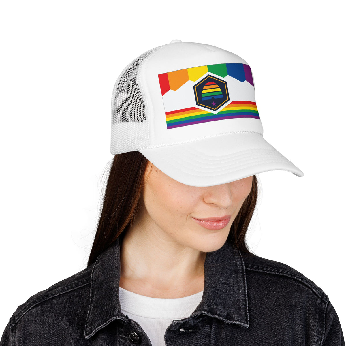 Utah Rainbow Pride Flag "UNITED" Printed Foam Trucker Hat, Several Color Options