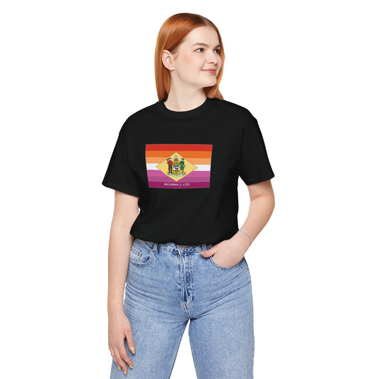 Delaware Lesbian Pride Flag T-shirt, Several Color Options