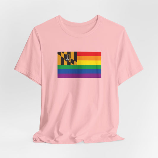 Baltimore, Maryland Rainbow Pride Flag T-shirt, Several Color Options
