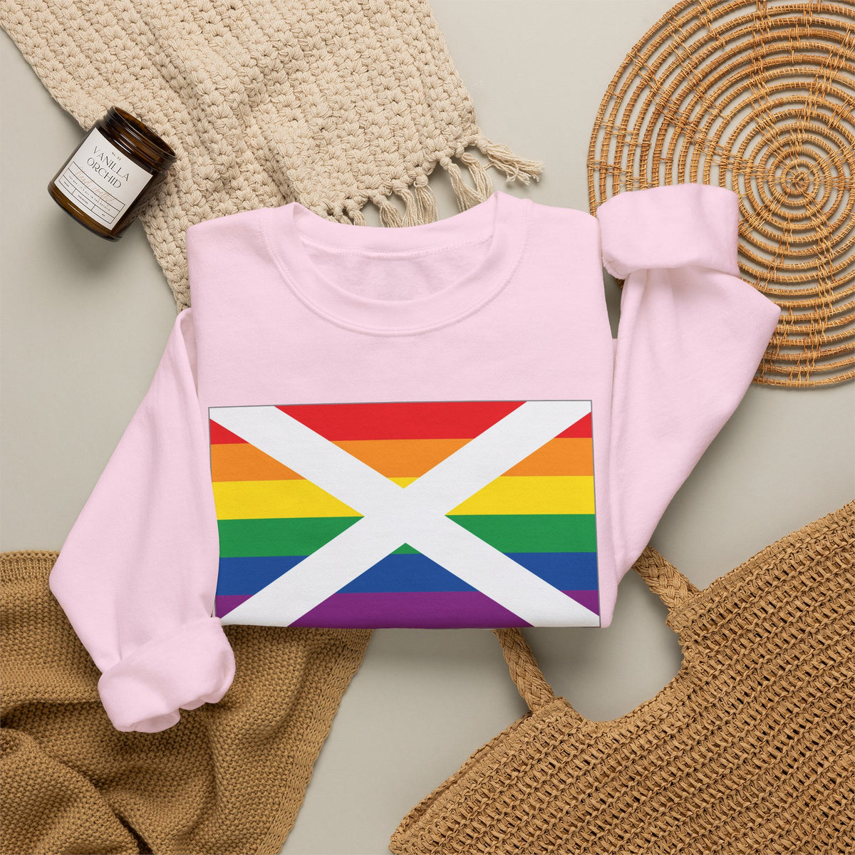 Alabama Rainbow Pride Flag Unisex Crewneck Sweatshirt, White, Black or Light Pink