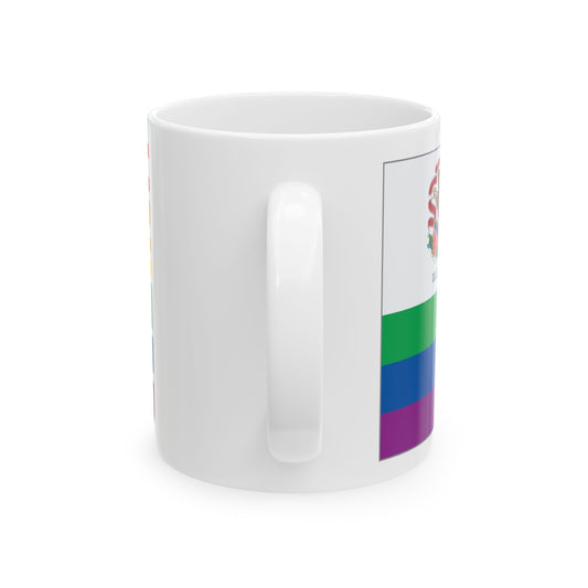 Illinois Rainbow Pride Flag "UNITED" Ceramic Mug
