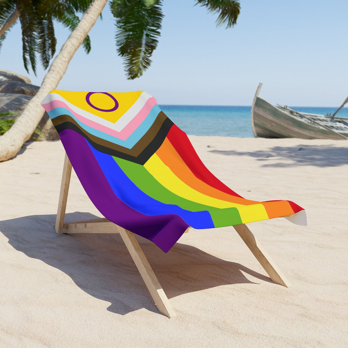 Intersex-Inclusive Progress Pride Flag Beach Towel