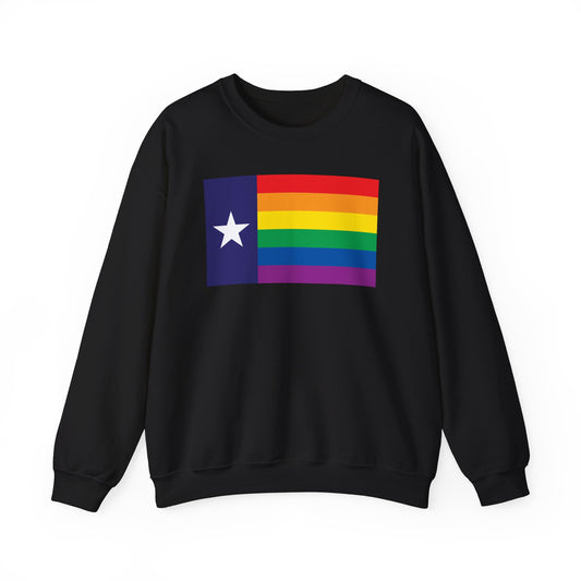 Texas Rainbow Pride Flag Unisex Crewneck Sweatshirt, White, Black or Light Pink