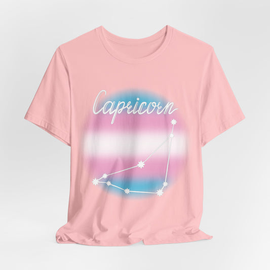 Capricorn Constellation T-shirt, Astrology, Transgender Pride Flag
