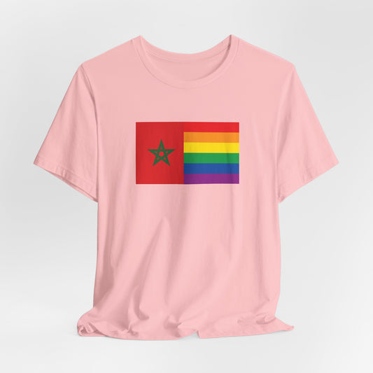 Morocco Rainbow Pride Flag T-shirt, Several Color Options