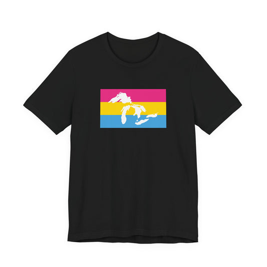 Great Lakes Region Pansexual Pride Flag T-shirt, Several Color Options