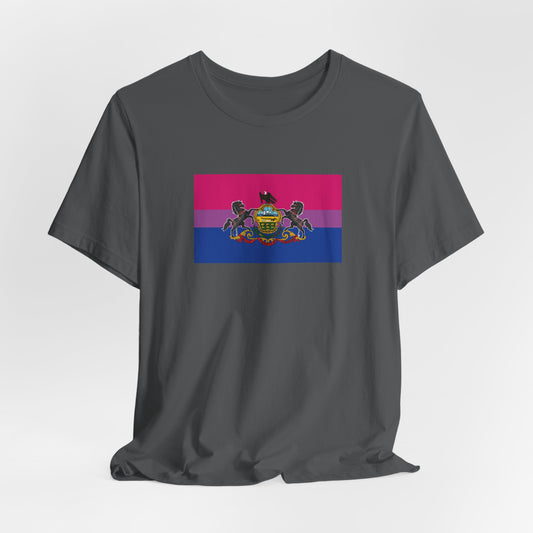Pennsylvania Bisexual Pride Flag T-shirt, Several Color Options