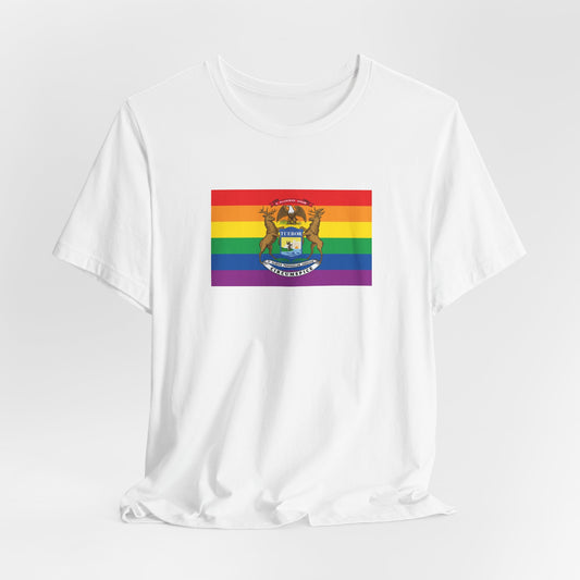 Michigan Rainbow Pride Flag T-shirt, Several Color Options