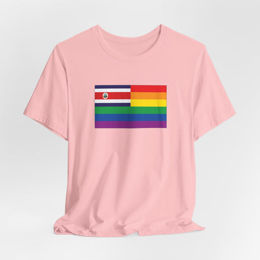 Costa Rica Rainbow Pride Flag T-shirt, Several Color Options