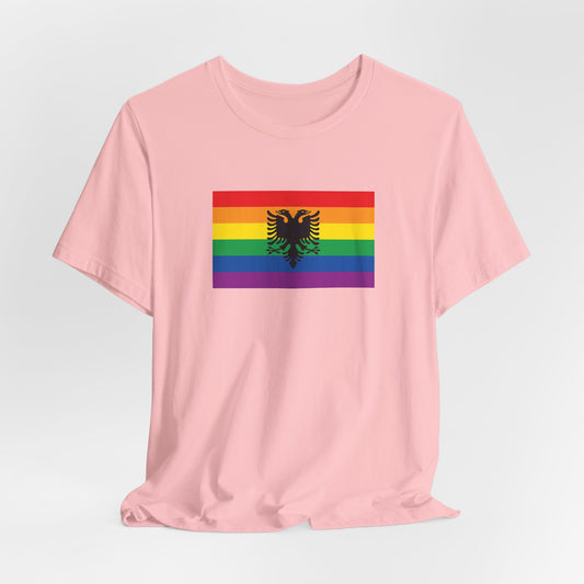 Albania Rainbow Pride Flag T-shirt, Several Color Options