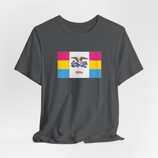 Iowa Pansexual Pride Flag T-shirt, Several Color Options