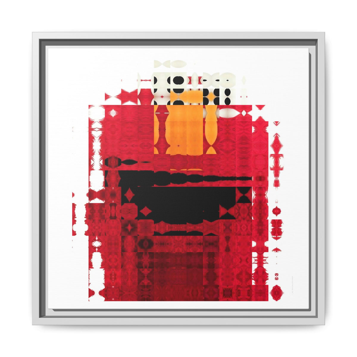 Iconic Fuzzy Red Cutie Monster from the Street Abstract Portrait Collage Art, Matte Canvas, Framed (Multi-color options)