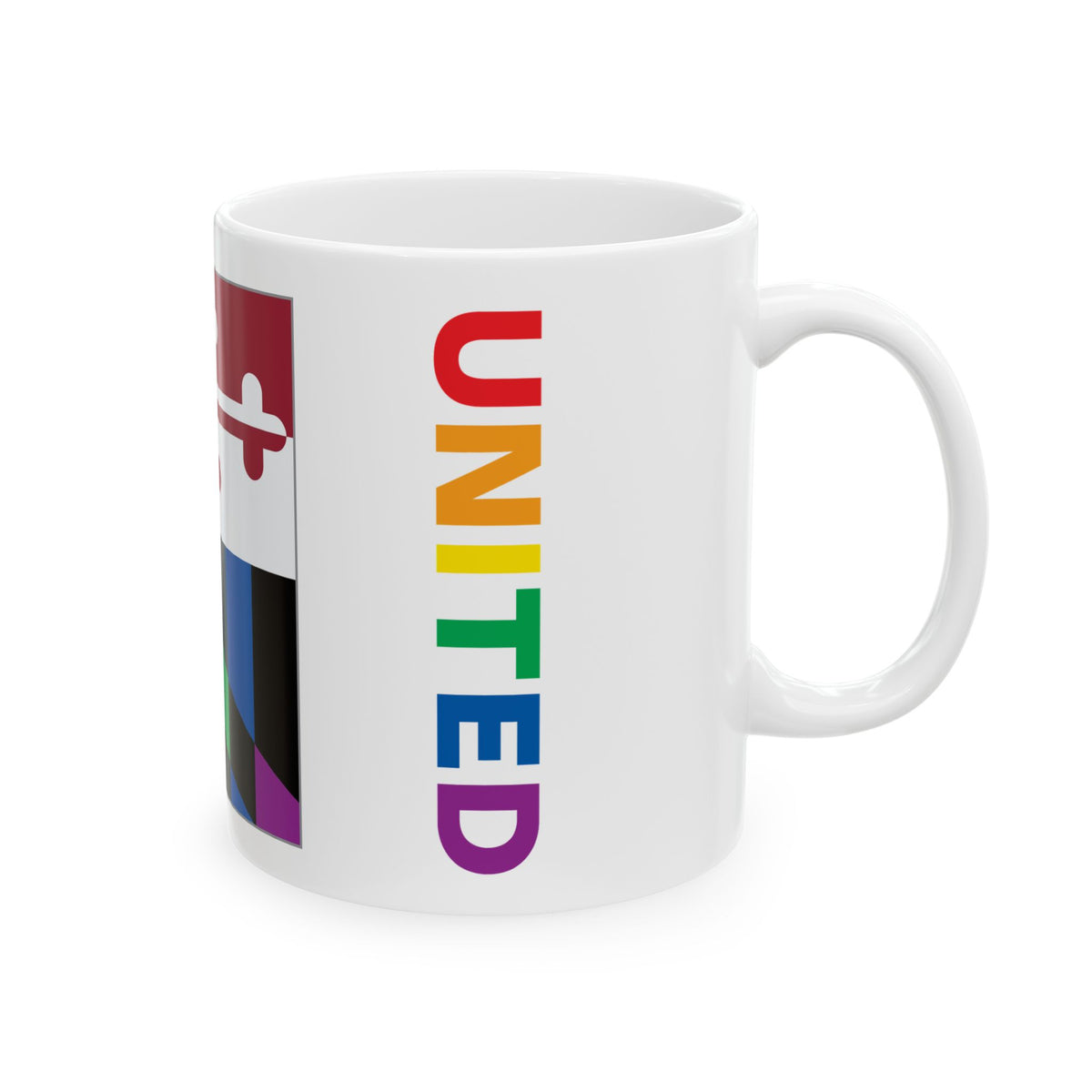 Maryland Rainbow Pride Flag "UNITED" Ceramic Mug