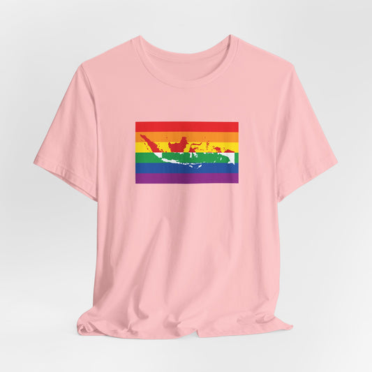 Indonesia Rainbow Pride Flag T-shirt, Several Color Options