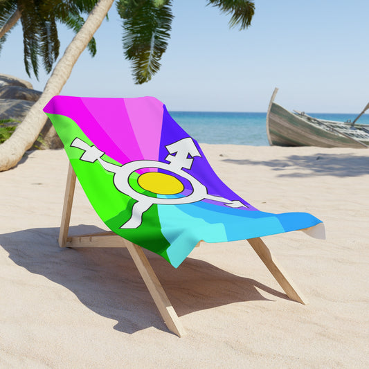 Trans Kaleidoscope Pride Flag Beach Towel
