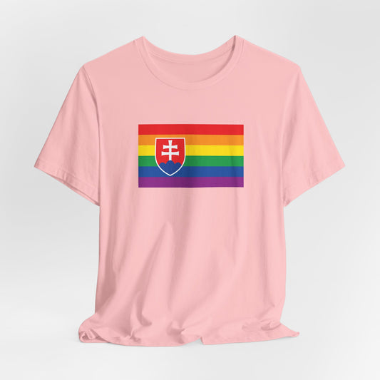 Slovakia Rainbow Pride Flag T-shirt, Several Color Options