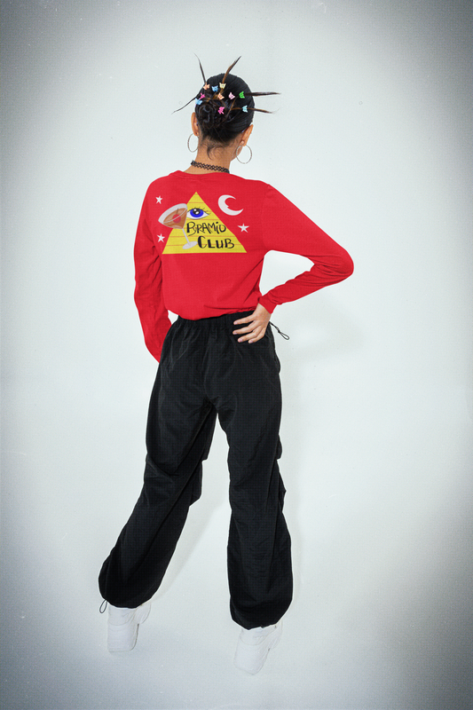Pyramid Club Long Sleeve Tee - Logo Deco Front & Back