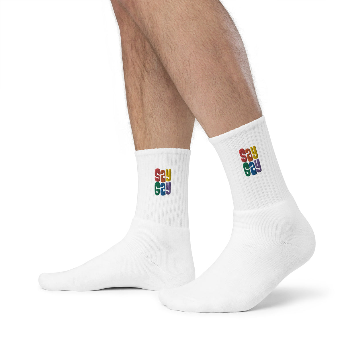 SAY GAY Socks - rainbow twister deco embroidery