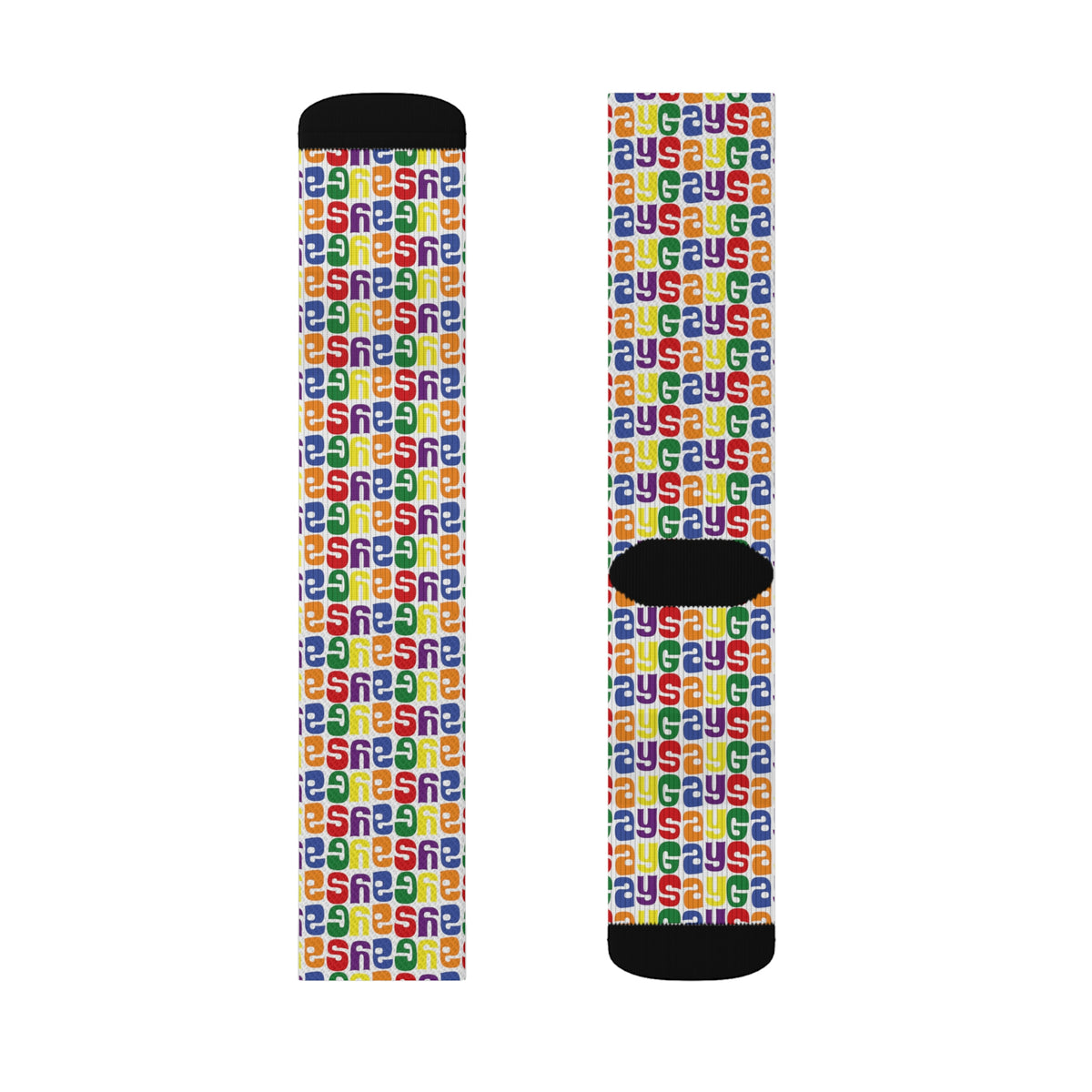 SAY GAY Socks - rainbow twister deco