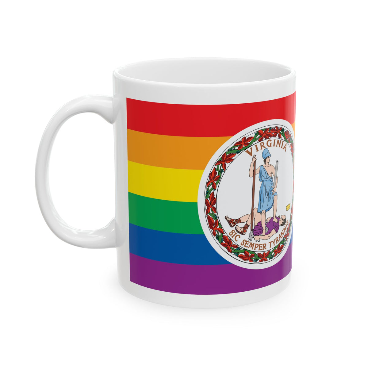 Virginia Rainbow Pride Flag "UNITED" Ceramic Mug