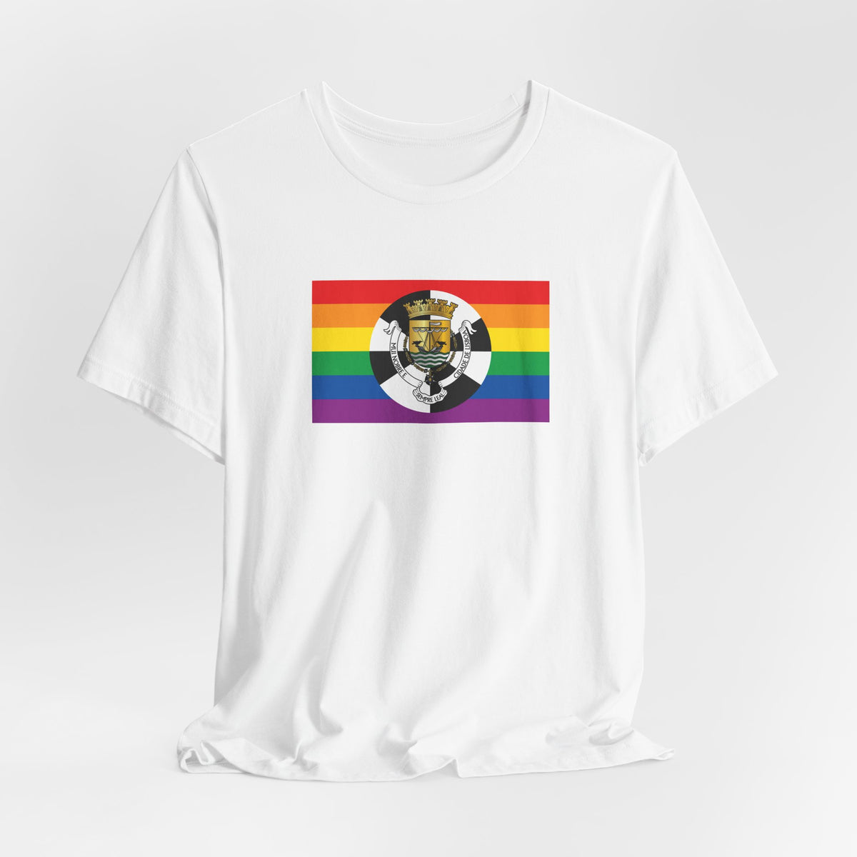 Lisbon, Portugal Rainbow Pride Flag T-shirt, Several Color Options