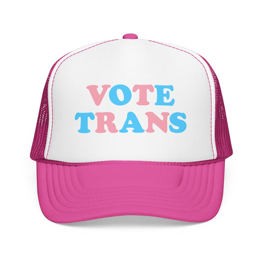 VOTE TRANS Trucker Cap, Pro-Trans Rights Statement Hat