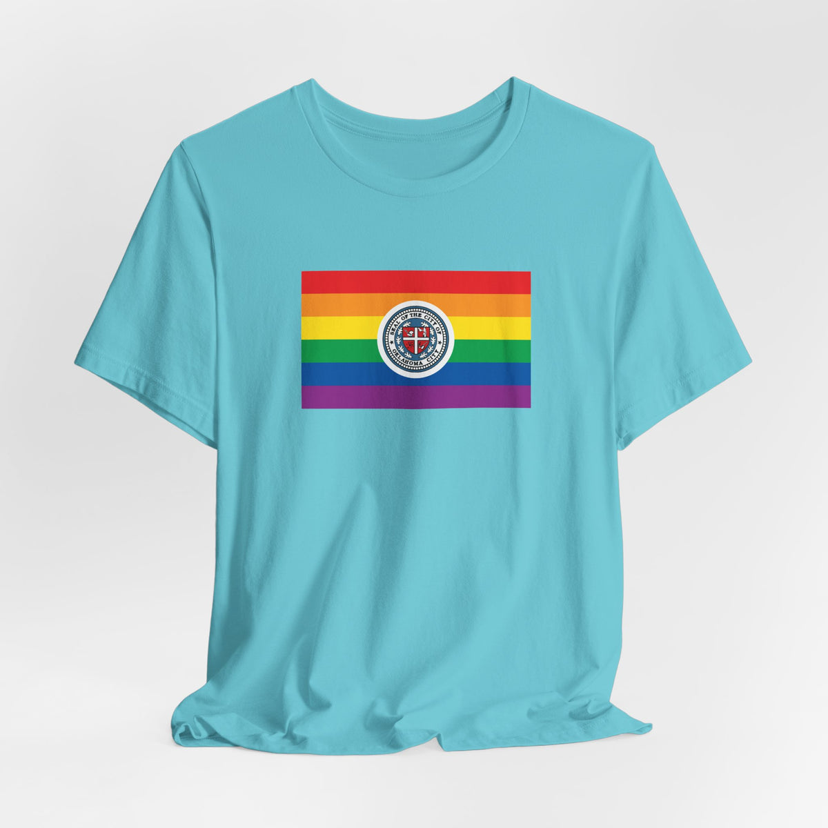 Oklahoma City, Oklahoma Rainbow Pride Flag T-shirt, Several Color Options