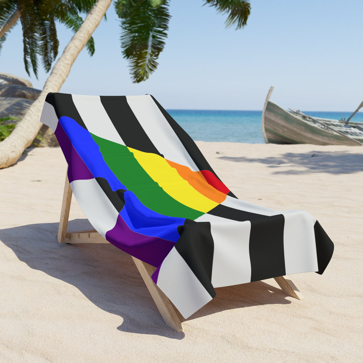 Ally Pride Flag Beach Towel - horizontal stripe deco