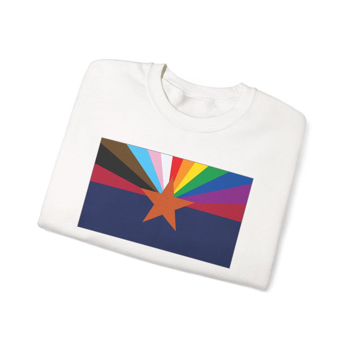 Arizona Rainbow Pride Flag Unisex Crewneck Sweatshirt, White, Black or Light Pink