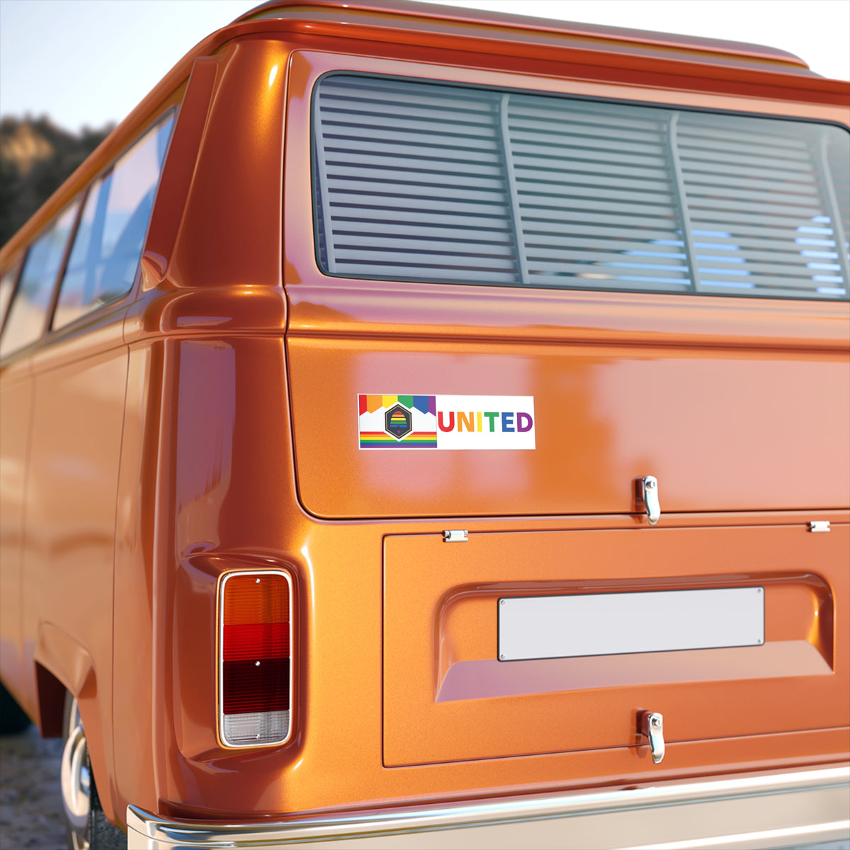 Utah Rainbow Pride Flag "UNITED" Bumper Sticker