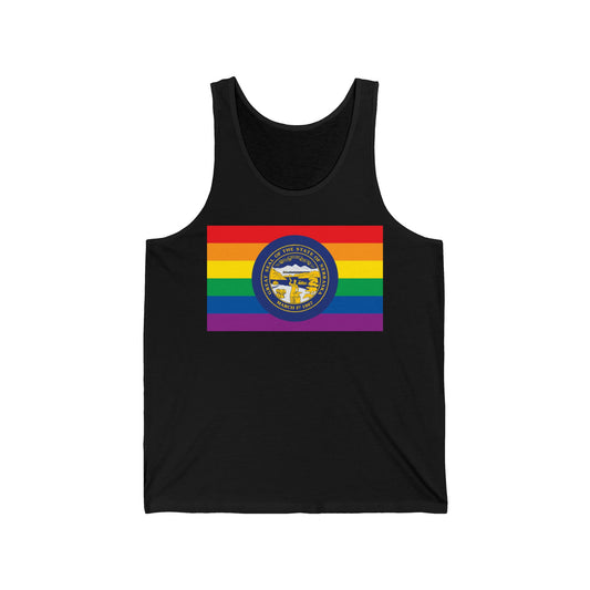 Nebraska Rainbow Pride Flag Jersey Tank