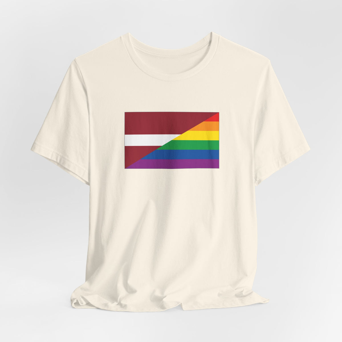 Latvia Rainbow Pride Flag T-shirt, Several Color Options