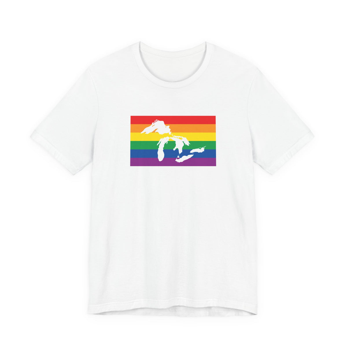 Great Lakes Region Rainbow Pride Flag T-shirt, Several Color Options