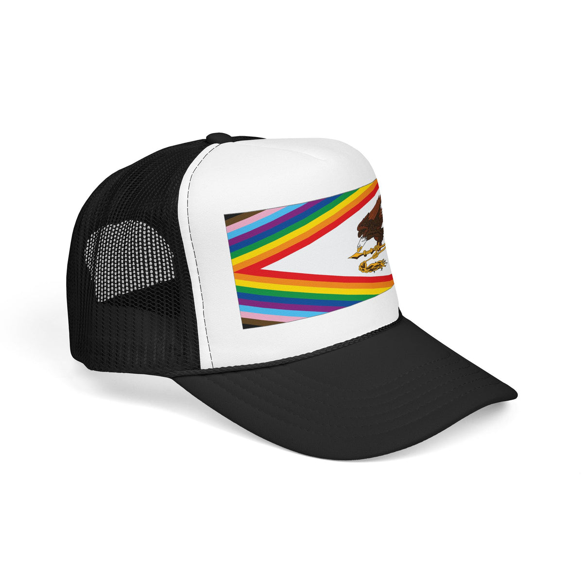 American Samoa Rainbow Pride Flag "UNITED" Printed Foam Trucker Hat, Several Color Options