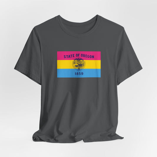 Oregon Pansexual Pride Flag T-shirt, Several Color Options