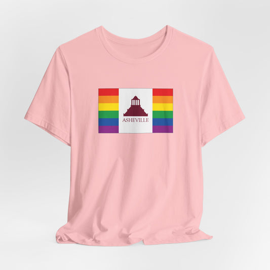Asheville, North Carolina Rainbow Pride Flag T-shirt, Several Color Options