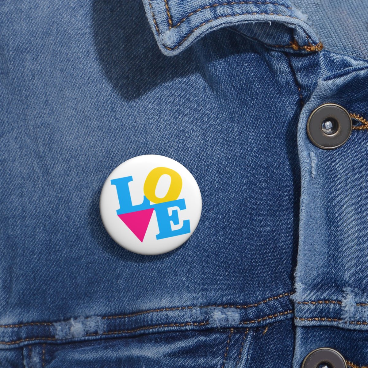 LOVE Pansexual Pride Colors Pin Button