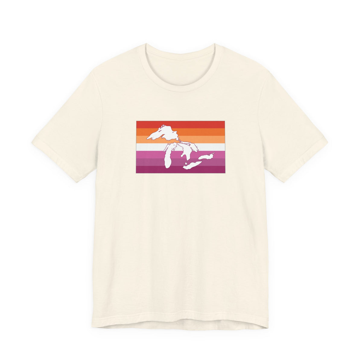 Great Lakes Region Lesbian Pride Flag T-shirt, Several Color Options