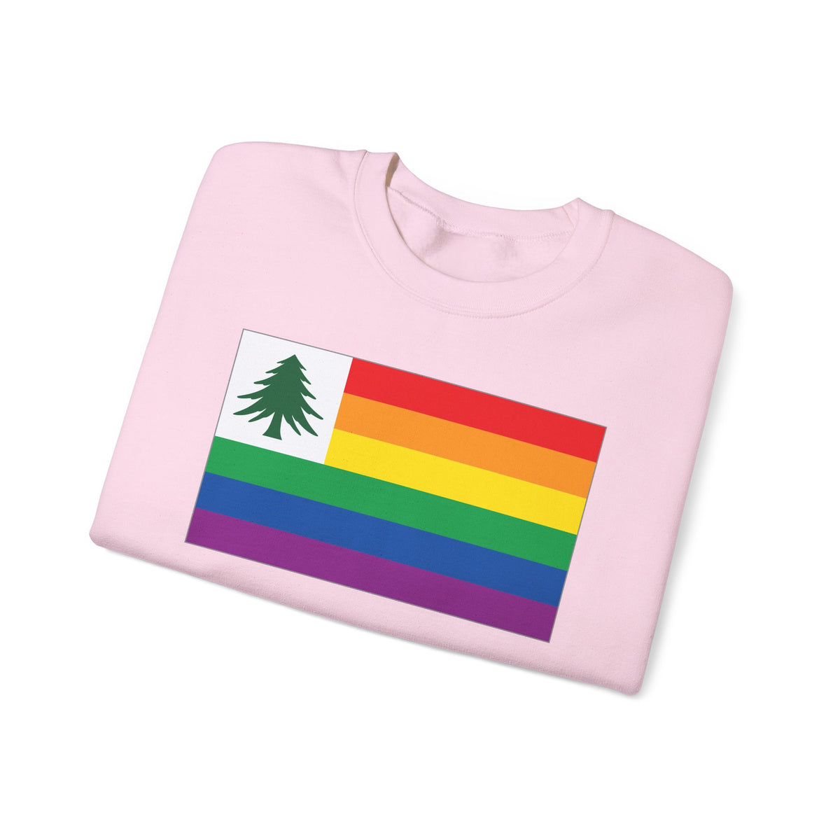 New England Rainbow Pride Flag Unisex Crewneck Sweatshirt, White, Black or Light Pink